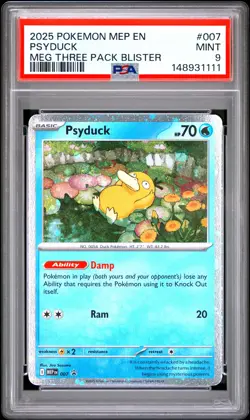 2025 Pokemon MEP Black Star Promos 007 Psyduck PSA 9 148931111 - Image 1