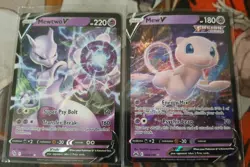 Mewtwo V 030/078 & Mew V 060/159 Ultra Rare Pokemon Go Crown Zenith TCG NM - Image 1