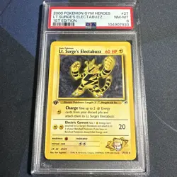 2000 Pokemon Gym Heroes 27 Lt. Surge's Electabuzz 1st Edition PSA 8 - Image 1