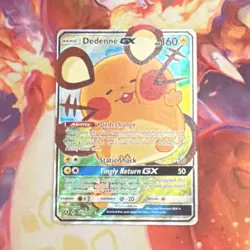 Pokemon Dedenne GX Full Art Holo Ultra Rare 195A/214 Unbroken Bonds EN 160 - Image 1