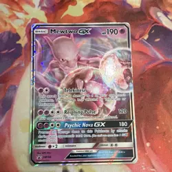 Pokemon TCG Mewtwo GX SM196 SM Promo GX Holo EN 190 HP Psychic - Image 2