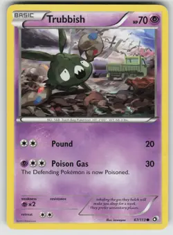 Trubbish 67/113 Common Legendary Treasures Pokemon Damaged - Image 1