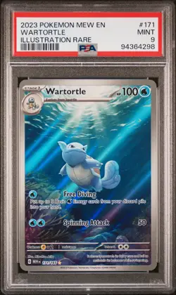 Wartortle Pokemon Mew 151 171 Illustration Rare PSA 9 - Image 1