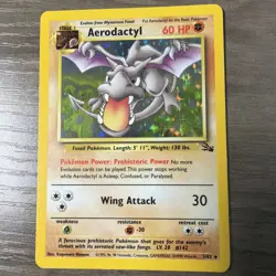 Pokemon Aerodactyl Fossil 1/62 Rare Holo Unlimited ENG HP 60 Stage 1 - Image 1