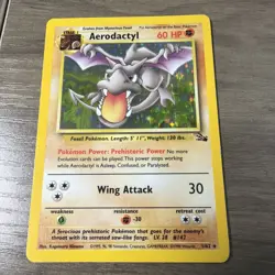 Pokemon Aerodactyl Fossil 1/62 Rare Holo Unlimited ENG HP 60 Stage 1 - Image 3