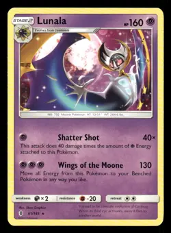 Lunala 61/145 R Guardians Rising LP Pokemon - Image 1