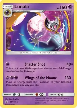 Lunala 61/145 R Guardians Rising LP Pokemon - Image 4