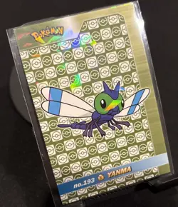 Rare Pokemon Shiny Full Art #193 Yanma Low Pop Cracked Ice Holo ⭐ - Image 1