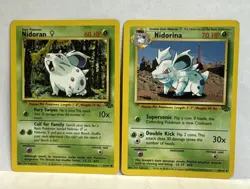 Pokemon TCG Nidorina Jungle 40/64 Nidoran 57/64 Regular Unlimited Uncommon - Image 1