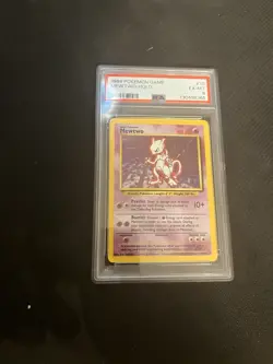 1999 Pokemon Base Set Mewtwo Holo Card #10 WOTC Unlimited, PSA 6 - Image 1