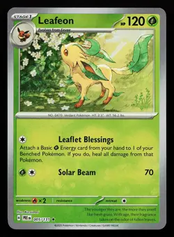 Leafeon 005/131 Pokeball Holo Prismatic Evolutions Pokemon Card - Image 1