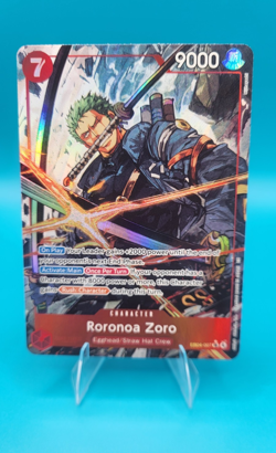 Bandai One Piece Card Game Roronoa Zoro EB04-007 Memorial SR Alt Art Foil - Image 1