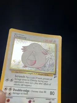 Pokemon TCG Chansey 3/130 Base Set 2 Holo Rare Basic 120HP 1999 Card - Image 4