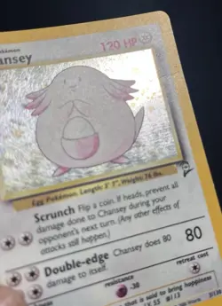 Pokemon TCG Chansey 3/130 Base Set 2 Holo Rare Basic 120HP 1999 Card - Image 5
