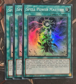 x3 Yugioh Spell Power Mastery SR08-EN022 Super Rare 1st Edition NM Playset - Image 1