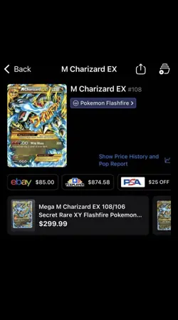M Charizard EX (X) (Secret) 108/106 Flashfire Holo - Image 2