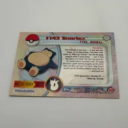 Topps Pokemon Snorlax 2000 TV Animation Edition Series 3 143 Blue Label Non Holo - Image 2