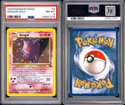1999 Pokemon TCG Fossil Gengar Holo Rare Card 5/62 PSA 8 NM-MT - Image 3