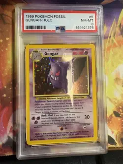 1999 Pokemon TCG Fossil Gengar Holo Rare Card 5/62 PSA 8 NM-MT - Image 4