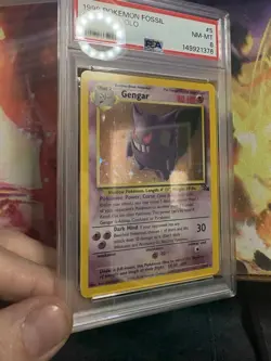 1999 Pokemon TCG Fossil Gengar Holo Rare Card 5/62 PSA 8 NM-MT - Image 5