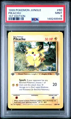 1999 POKEMON JUNGLE 1ST EDITION #60 PIKACHU PSA 9 - Image 1