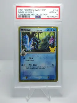 PSA 10 Gem Mint Mimikyu Delta Species SWSH136 Graded 2021 Pokemon English - Image 1