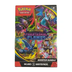 Pokemon TCG Mega Evolution Phantasmal Flames Booster Bundle 6 Pack New/Sealed - Image 1