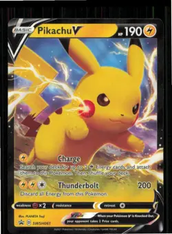 Pikachu V SWSH061 Holo Promo Sword & Shield Promo Pokemon Near Mint - Image 1