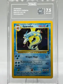 Pokemon Gyarados 7/130 Base Set 2 Wotc Holo Rare 041 | TAG 7.5 NM + - Image 1