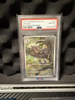 2025 POKEMON WHT EN-WHITE FLARE ILLUSTRATION RARE #137 LIEPARD PSA 10 - Image 1