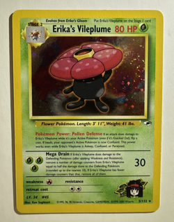 Pokemon Erika's Vileplume Holo 5/132 Gym Heroes NM/LP+ Swirl Holo WOTC Vintage - Image 1