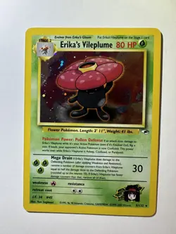 Pokemon Erika's Vileplume Holo 5/132 Gym Heroes NM/LP+ Swirl Holo WOTC Vintage - Image 2
