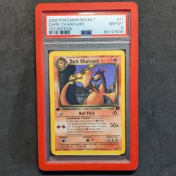 Pokemon 2000 Dark Charizard 21/82 Team Rocket 1st Edition PSA 8 WITH GUARD - Image 1