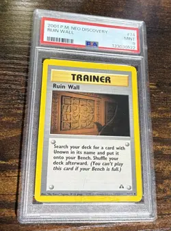 Pokemon Ruin Wall 74/75 N2 Neo Discovery Unlimited PSA 9 - Image 1