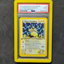 2000 POKEMON GYM HEROES HOLO-1ST EDITION #6 LT. SURGE'S ELECTABUZZ PSA 9 - Image 1