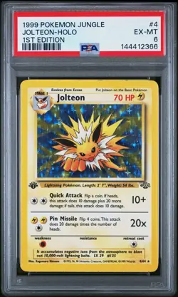 1999 Pokemon Jungle 1st Edition 4 Jolteon Holo PSA 6 144412366 - Image 1