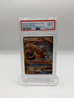 2019 POKEMON SM BLACK STAR PROMO #SM195 CHARIZARD GX PSA 8 - Image 1