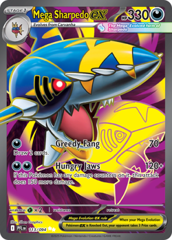 MEGA SHARPEDO EX 113/094 ULTRA RARE PHANTASMAL FLAMES POKEMON HOLO NEAR MINT - Image 1