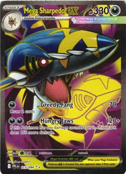 MEGA SHARPEDO EX 113/094 ULTRA RARE PHANTASMAL FLAMES POKEMON HOLO NEAR MINT - Image 2