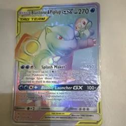 The Pokemon Company Blastoise & Piplup GX TAG TEAM Full Art Holo 253/236 - Image 1