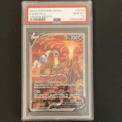 Pokemon TCG Entei V Crown Zenith GG Full Art Holo PSA 10 - Image 1