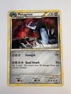 Pokemon TCG HS Undaunted Metagross 18/90 Rare Regular - Image 1