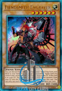 Yugioh Fiendsmith Engraver RA04-EN049 Ultimate Rare Near Mint 1st Edition - Image 1