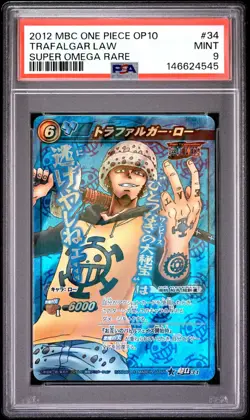 PSA 9 2012 One Piece Miracle Battle Carddass #34 Trafalgar Law Super Omega Ω - Image 1