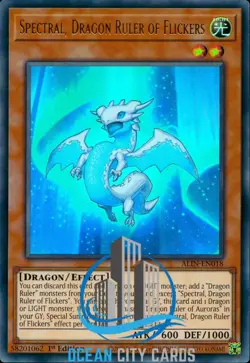 Yugioh Spectal, Dragon Ruler of Flickers ALIN-EN018 Ultra Rare 1st Edition - Image 1