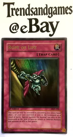 YUGIOH - ROPE OF LIFE - 1ST ED. - ULTRA RARE - NM - PHARAONIC GUARDIAN - PGD-105 - Image 1
