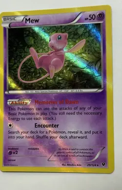 Mew 29/124 Pokemon TCG Card XY Fates Collide Holo Rare 2016 NM - Image 1