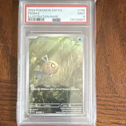 Pokemon Feebas 198/191 SV08 Surging Sparks Illustration Rare Holo PSA 9 EN - Image 1