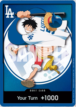 ONE PIECE X DODGERS PROMO MONKEY D LUFFY DON CARD ONLY 7/2/26 PRESALE - Image 1