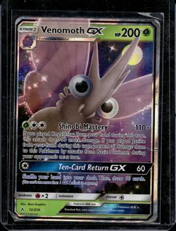 Venomoth GX 12/214 Unbroken Bonds Ultra Rare MP/HP Pokemon Card SM - Image 1